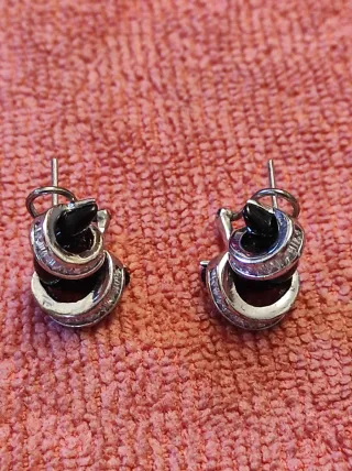 Conjunto Plata Ley 5 Piezas y Piedras Negras