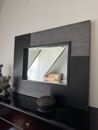 Espejo Marco Negro y Dorado