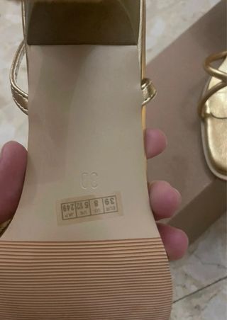 Sandalias Doradas Elegantes Mujer Talla 39