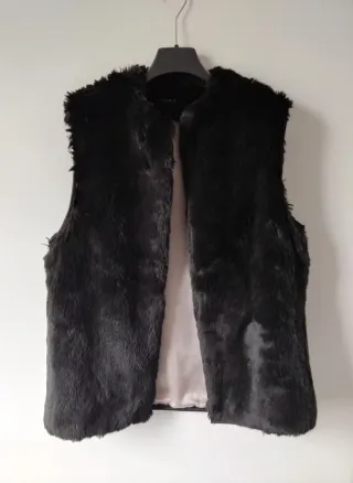 Gilet pelliccia sintetica nera NINEMINUTES