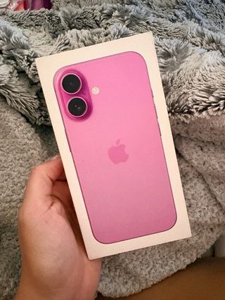 iPhone 16 rosa en perfecto estado con su caja