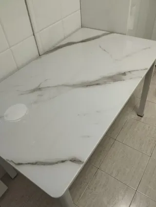 Mesa Rectangular Art Deco Litfad Blanca.