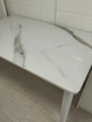 Mesa Rectangular Art Deco Litfad Blanca.