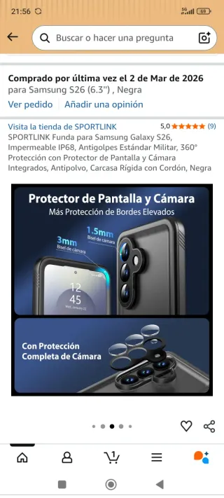 Funda impermeable SPORTLINK Samsung S26