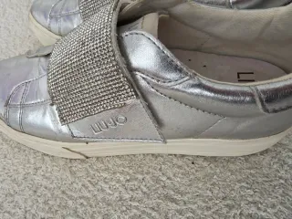 Liu Jo sneakers pelle argentata con fascia