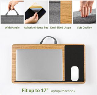 Escritorio portátil ergonómico madera y goma