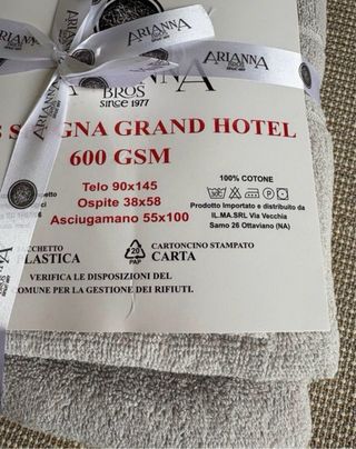 Tris Asciugamani ARIANNA Cotone Beige/Grigio