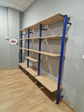 Estantería modular cremallera metal y madera