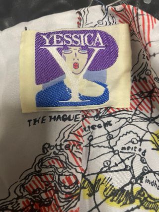 Cazadora Cuero Negra Unisex Vintage de años 80