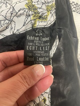 Cazadora Cuero Negra Unisex Vintage de años 80