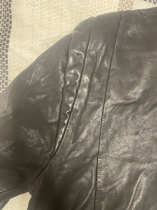 Cazadora Cuero Negra Unisex Vintage de años 80