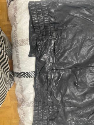 Cazadora Cuero Negra Unisex Vintage de años 80