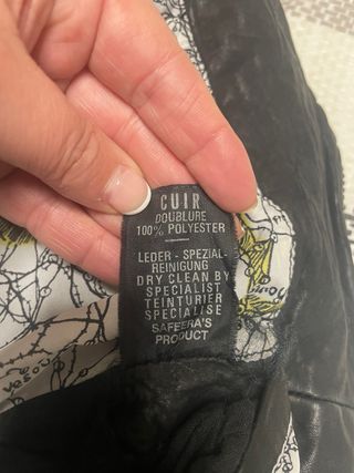 Cazadora Cuero Negra Unisex Vintage de años 80