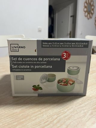 Set 3 Cuencos Porcelana Livarno Home con Tapa