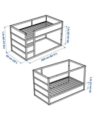 Cama alta/baja Ikea KURA reversible