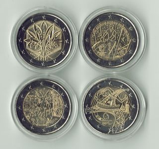 Lote 11 monedas 2 euros conmemorativas Francia