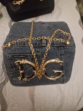Borsa Dolce & Gabbana in denim blu