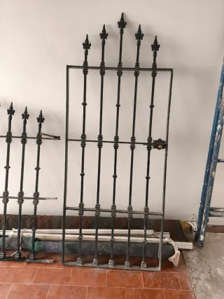 Reja y puerta hierro macizo con relieve