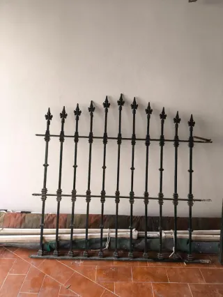 Reja y puerta hierro macizo con relieve