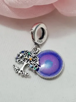 Charm Albero della Vita Galassia Viola ArgentoS925