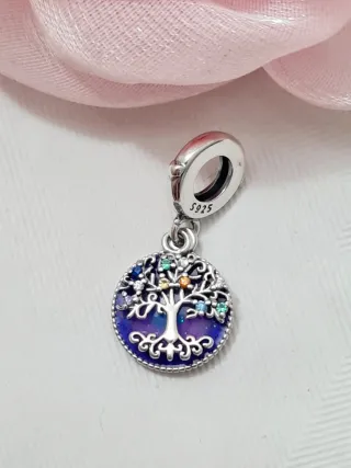 Charm Albero della Vita Galassia Viola ArgentoS925
