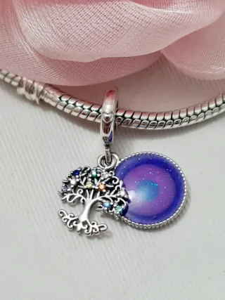 Charm Albero della Vita Galassia Viola ArgentoS925