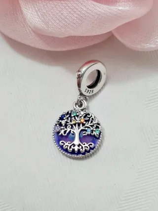Charm Albero della Vita Galassia Viola ArgentoS925