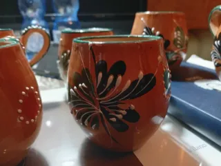 Set 6 Tazze Terracotta Vintage Decorate