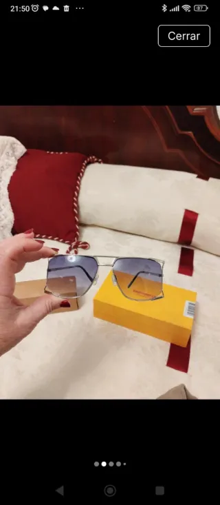 Gafas de sol Mango plateadas y azul grisáceo