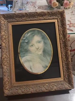 Cuadro antiguo retrato mujer