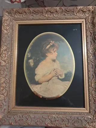 Cuadro antiguo retrato mujer