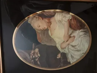 Cuadro antiguo retrato mujer