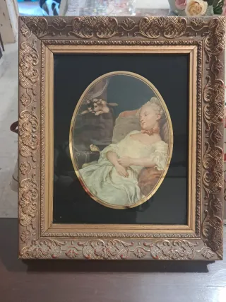 Cuadro antiguo retrato mujer