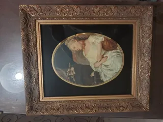 Cuadro antiguo retrato mujer