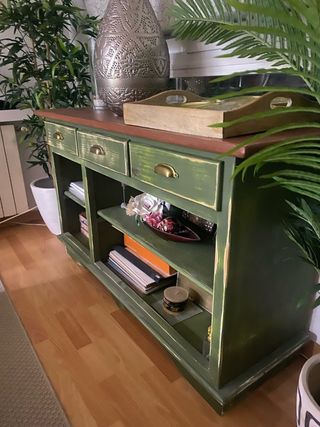 Mueble salón restaurado madera