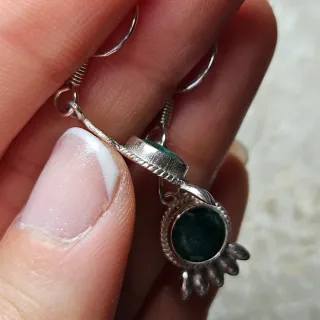 Pendientes Plata 925 Esmeralda Natural