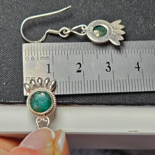 Pendientes Plata 925 Esmeralda Natural