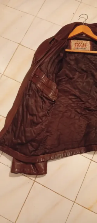 Cazadora de cuero BEGGAR marrón