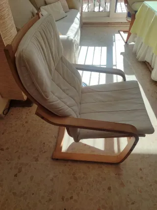 Butaca Poäng Ikea Blanca Madera