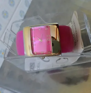 Orologio donna bracciale rosa e argento