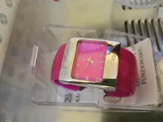 Orologio donna bracciale rosa e argento