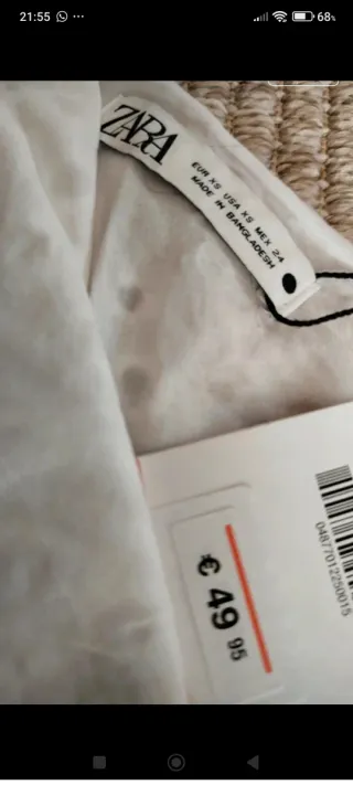 Vestido Zara Blanco Talla Única