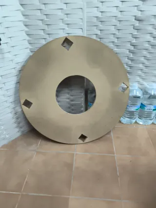 Tarima redonda madera 90 cm para brasero