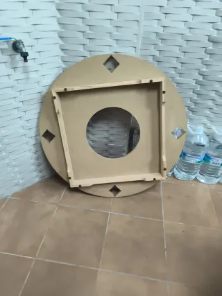 Tarima redonda madera 90 cm para brasero