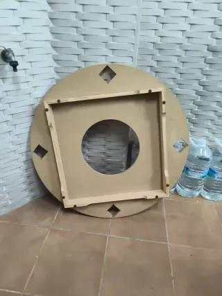 Tarima redonda madera 90 cm para brasero