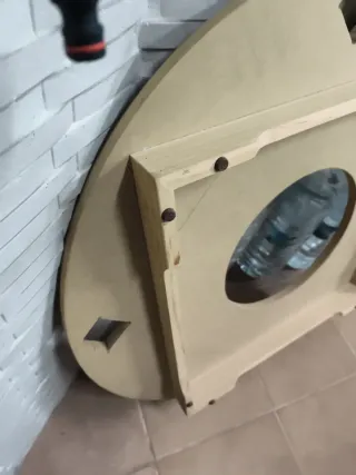 Tarima redonda madera 90 cm para brasero