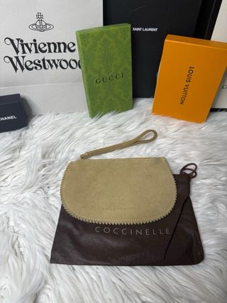 Pochette Coccinelle Oro Scamosciato