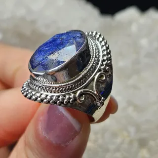 Anillo Plata 925 Zafiro Azul
