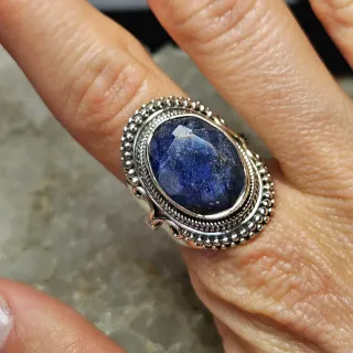 Anillo Plata 925 Zafiro Azul