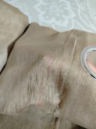 Cortina visillo beige con ojales